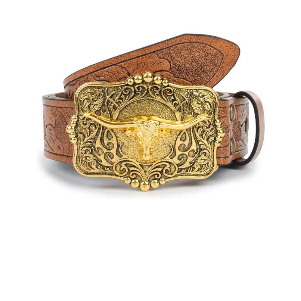 Cowboy Belt leather Belt, Boho Western Belt, longhorn leather belt